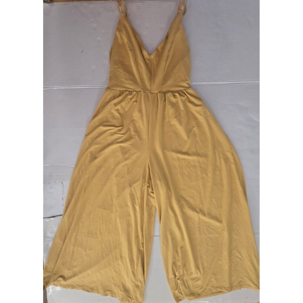 POOF New York Women's Jumpsuit Medium Mustard Gold Wide Leg Romper